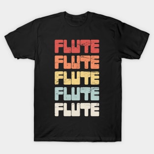 Retro Vintage 70s FLUTE Text T-Shirt